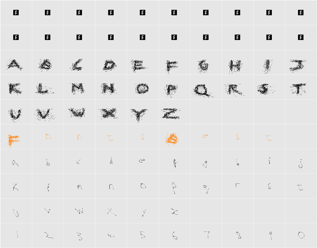 Broken Everywhere Regular Character Map