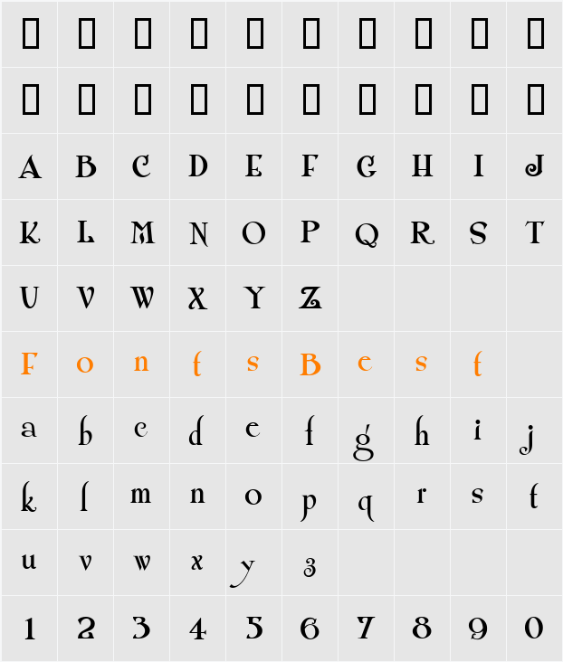 ShangriLaNF Character Map
