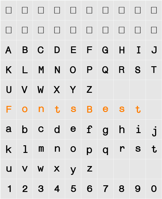 PSL TextMono Character Map