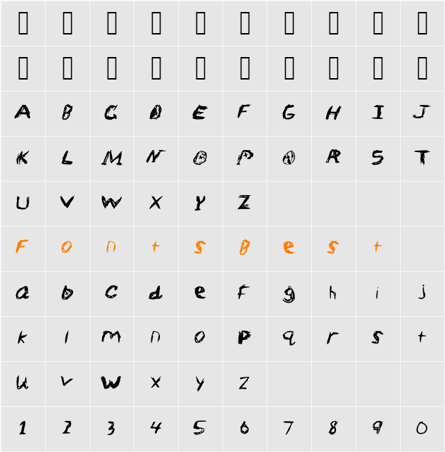 Sketch_Scoring_Font Character Map