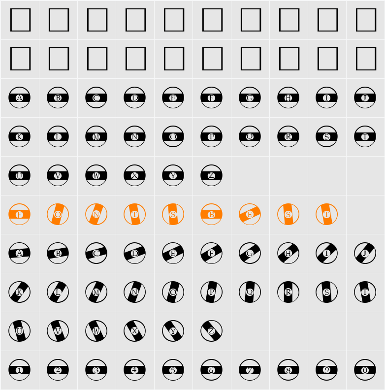 FZ BORDERS 21 Character Map