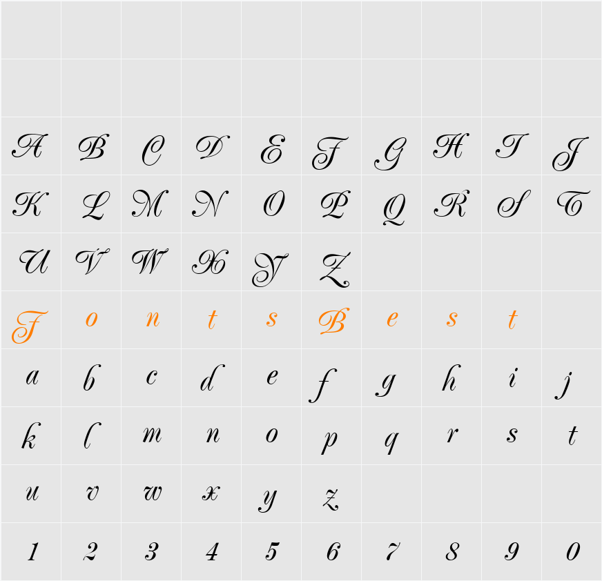 Poppl-Exquisit BQ Character Map