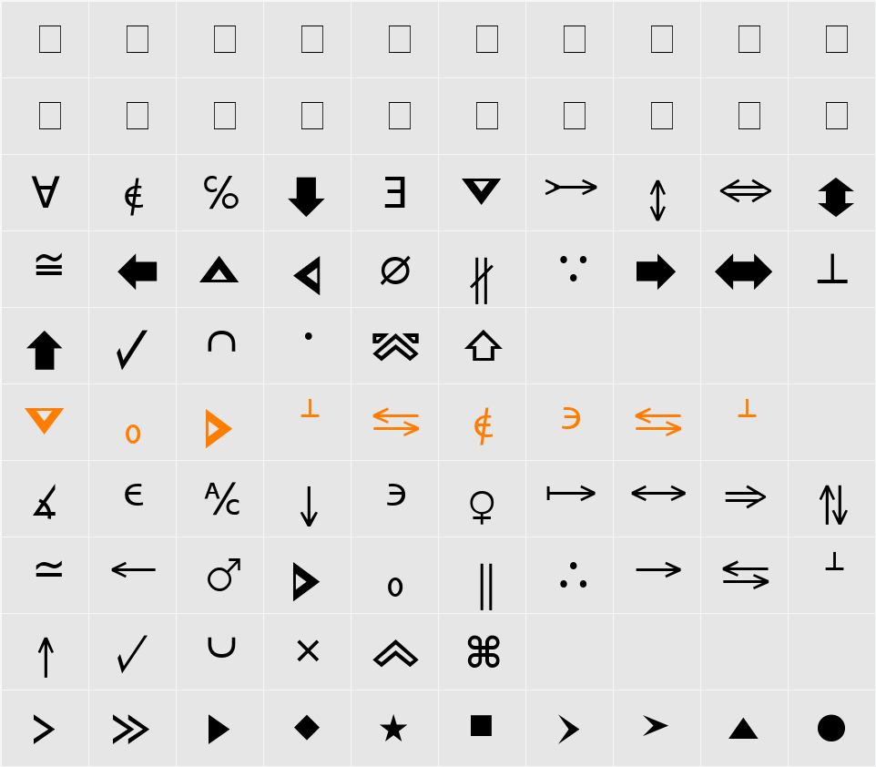 Freebats Character Map