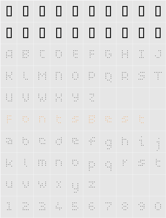 WC PIXHOLE Bta Character Map