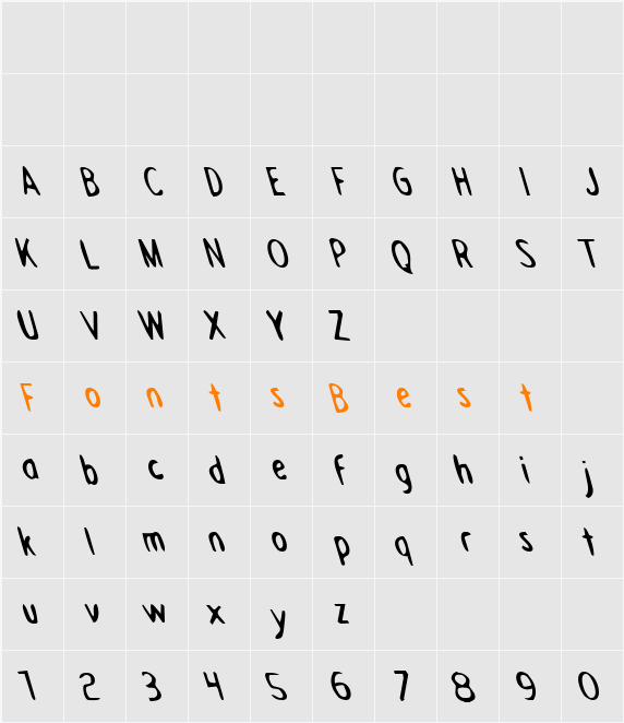 Drafting Table Leftalic Character Map