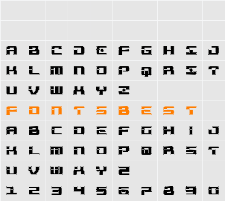 Troopers Academy Condensed Character Map