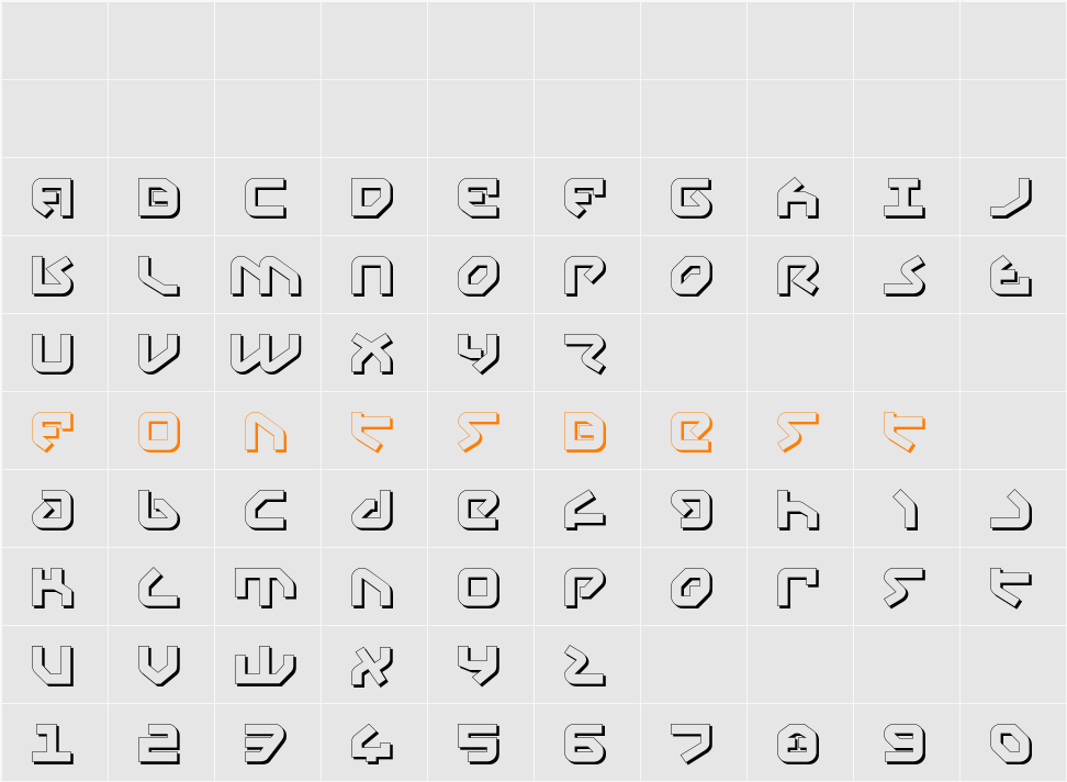 Yahren Shadow Character Map