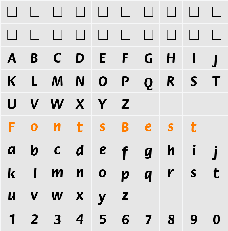 QTFloraline Character Map