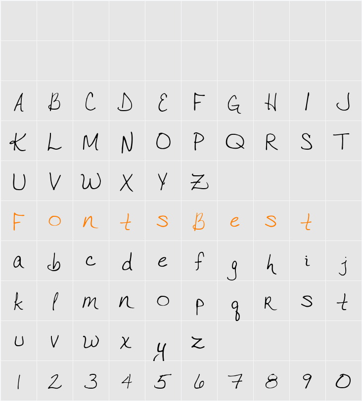 VTC JoeleneHand Character Map