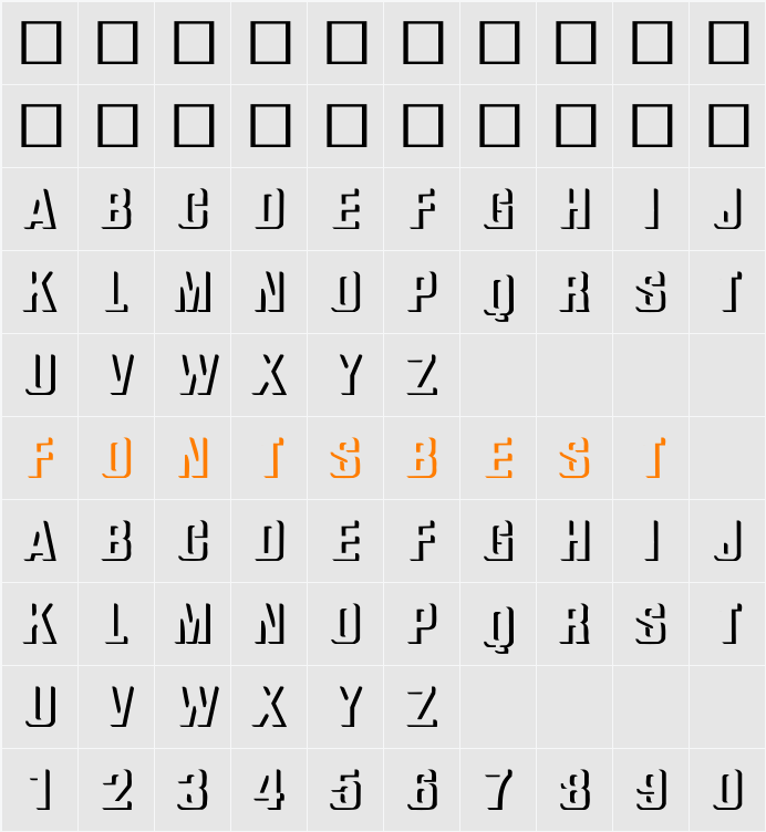 WhatA-Relief Bold Character Map