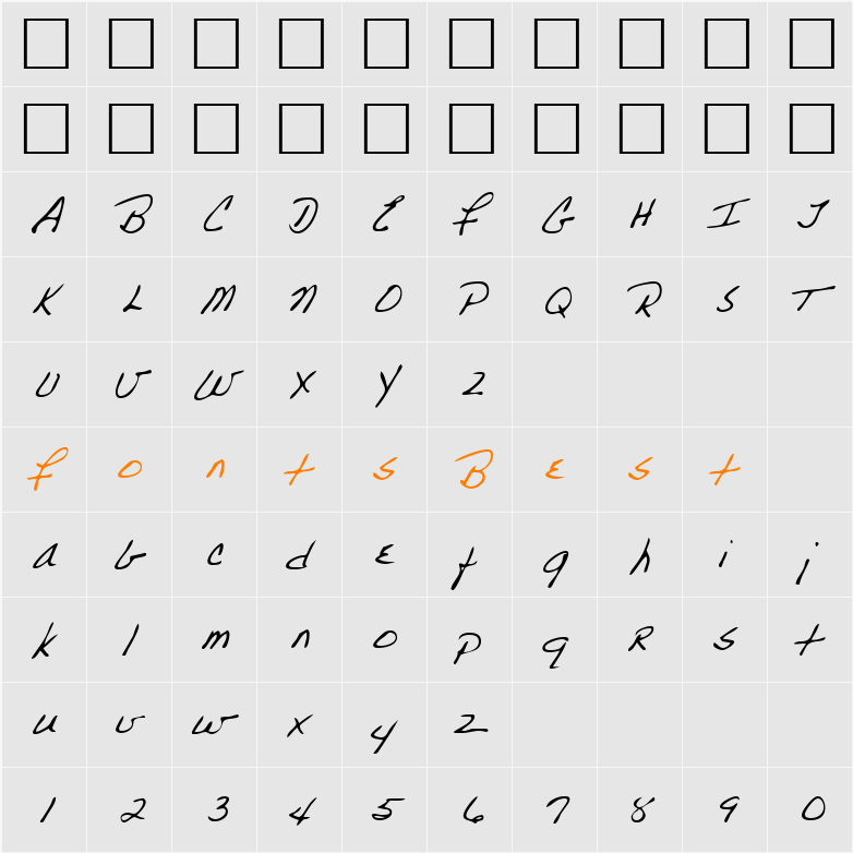 LEHN223 Character Map