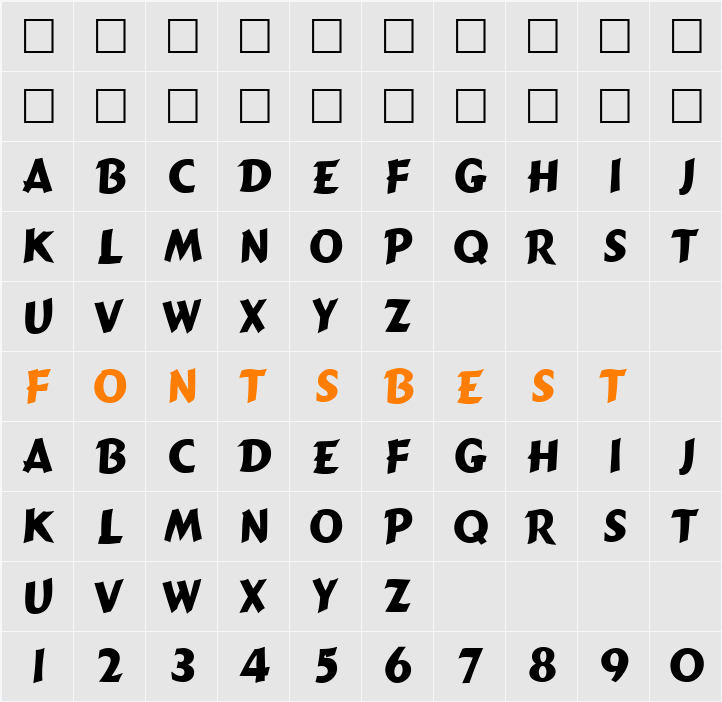 ComicTypeHeavy Character Map
