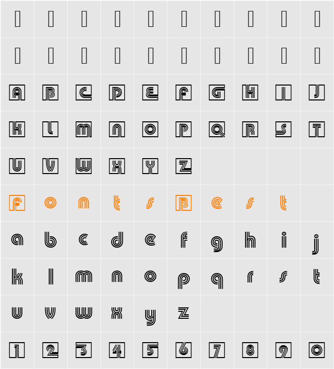 URWPuiseuxTriIniD Character Map