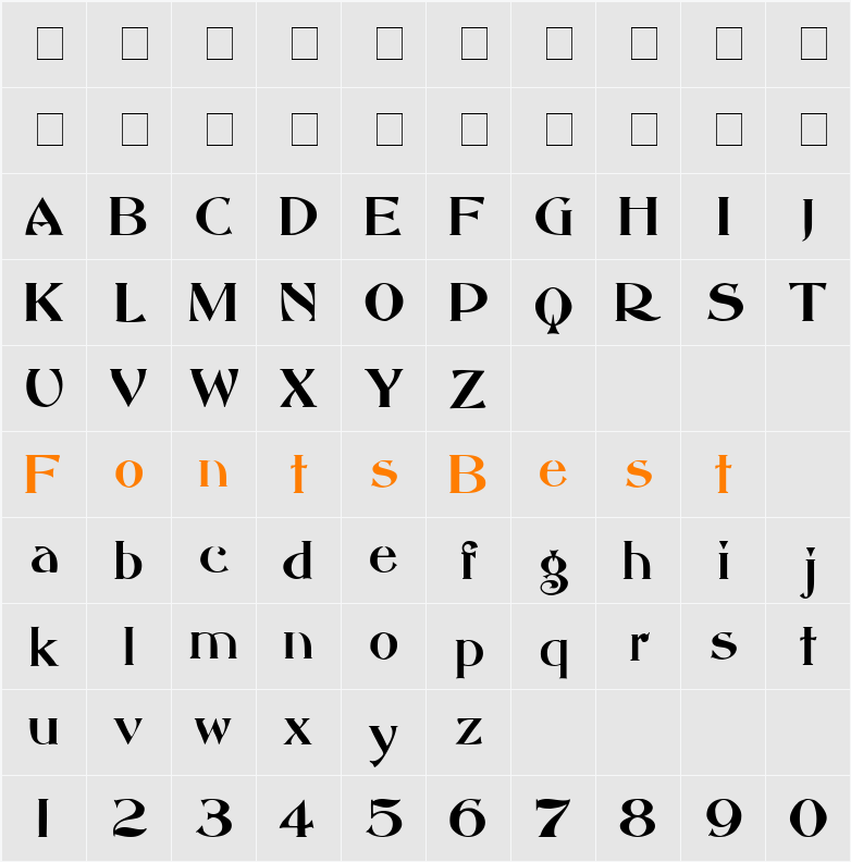 Mandrita Display SSi Character Map