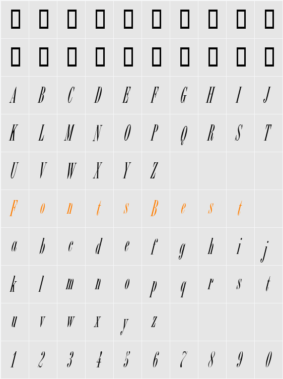 Bordeaux ICG Character Map