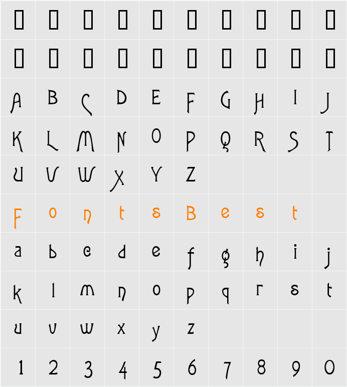 tsp sd 1 Character Map