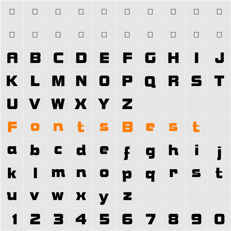 Nuts Character Map