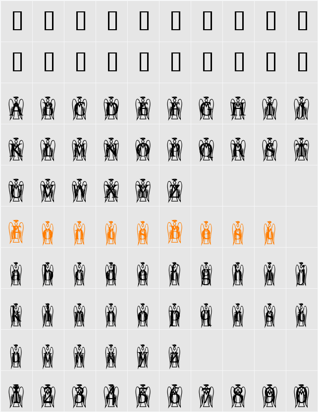 SeraphBold Character Map