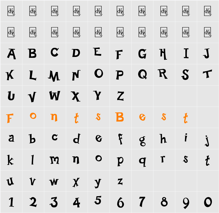 Happy Serif Character Map