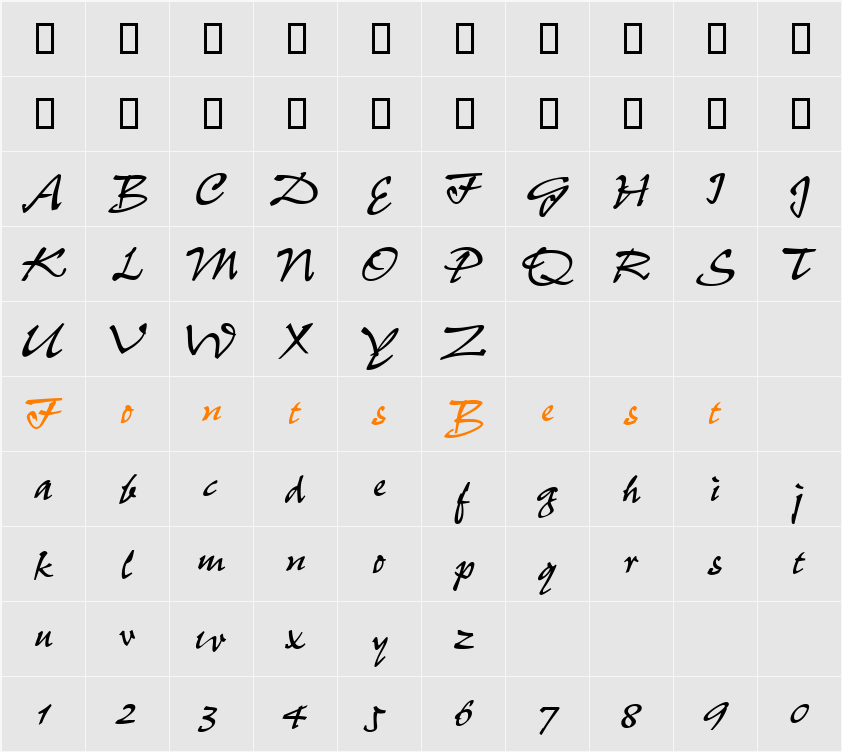 Pelota Character Map