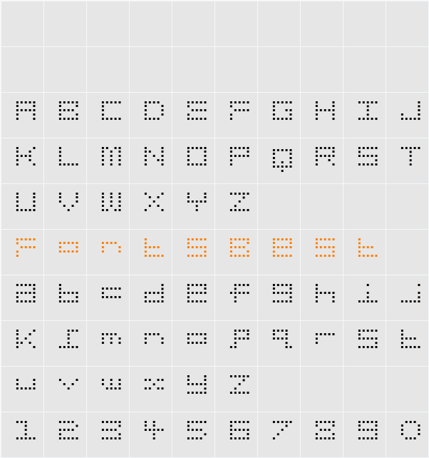 Gridder Character Map