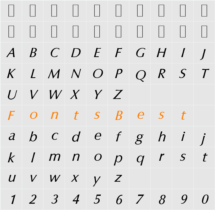 ColumbiaSerial Character Map