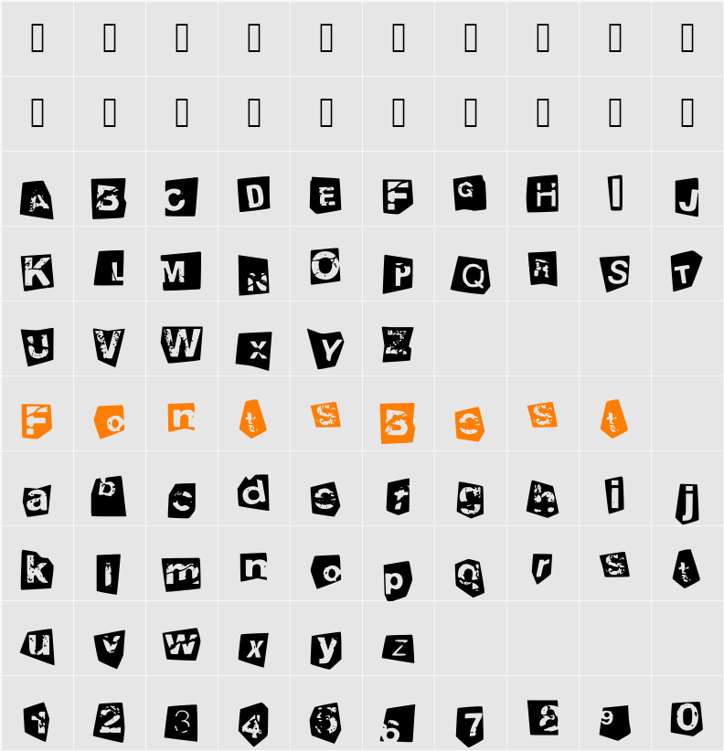 tengo a tus hijos negativo Character Map