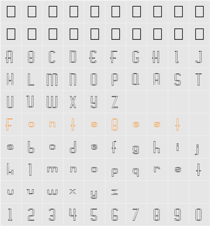 FZ BASIC 44 HOLLOW EX Character Map