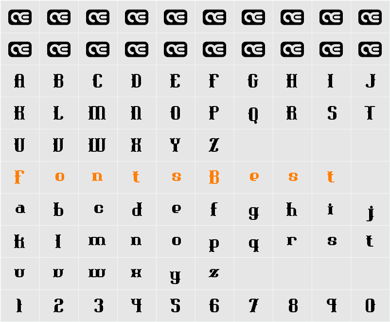 Blackoninaut Bold BRK Character Map