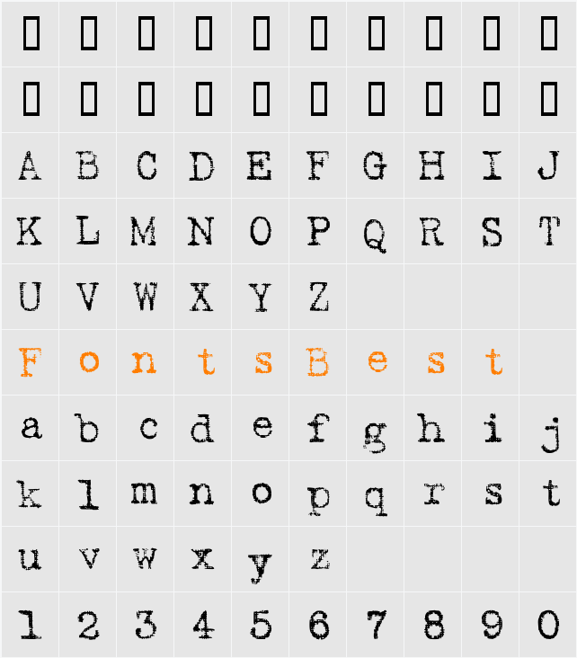 Linenstroke Character Map