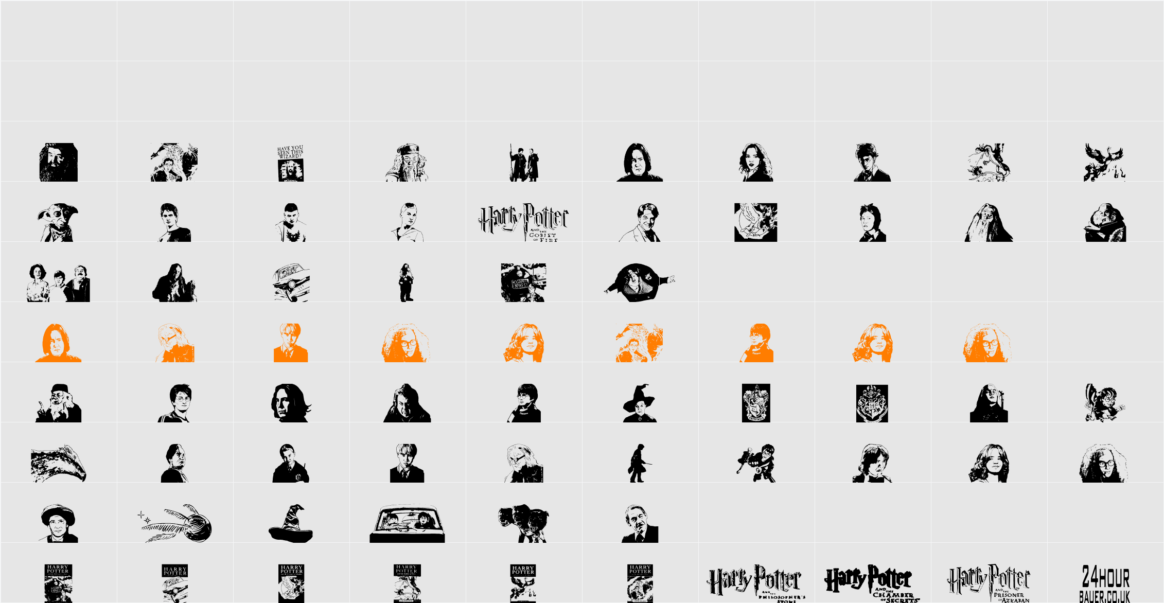 Harry Potter and the Dingbats Character Map