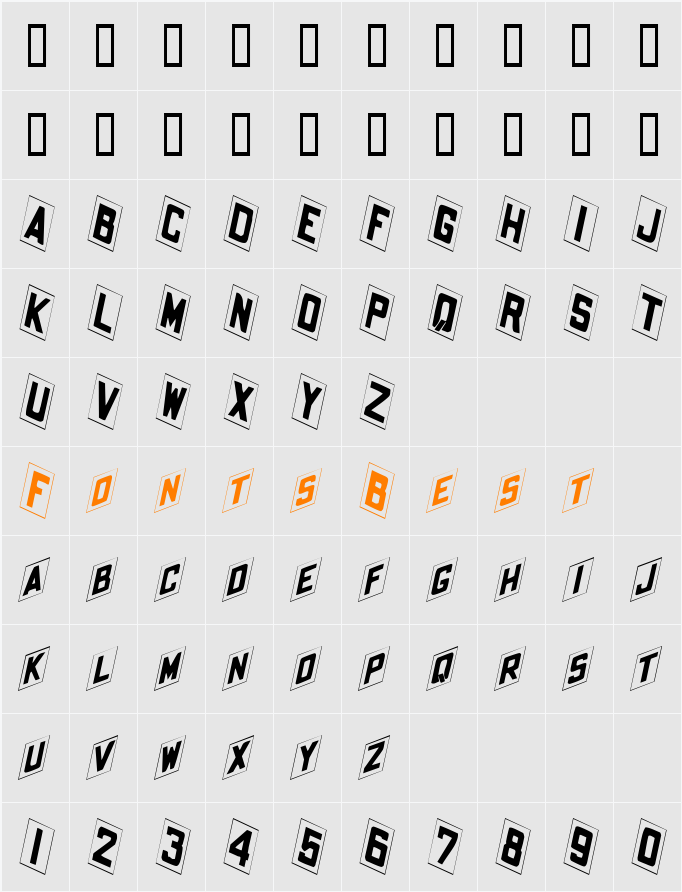 Placecard Character Map