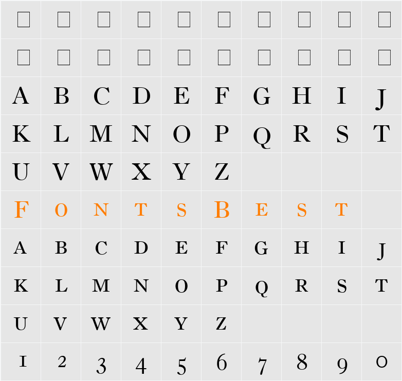 Partition OldStyle SSi Character Map
