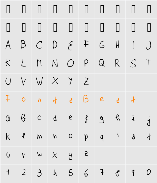 EffeNewVersion Character Map