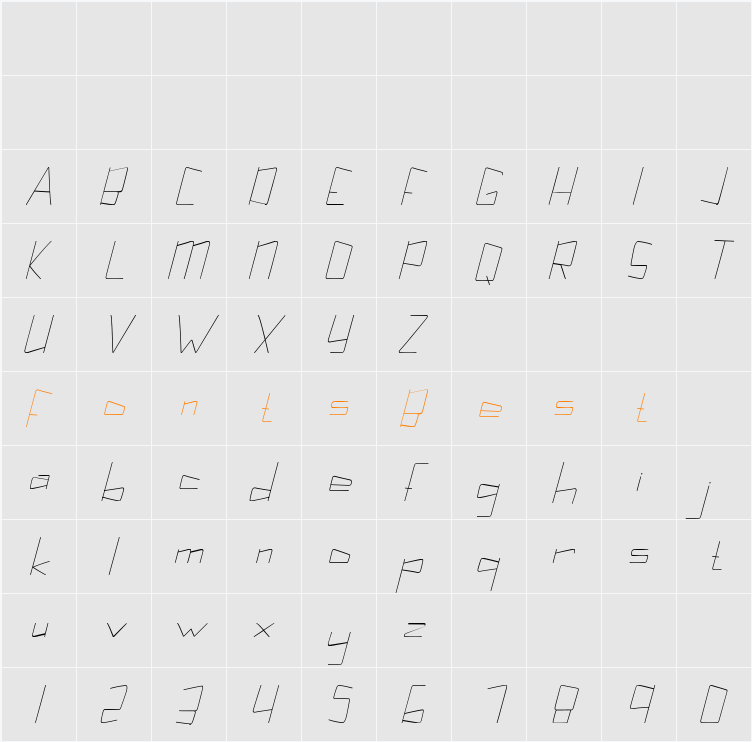 Kuppel Character Map