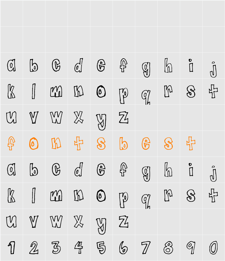 Jaggy Fries Character Map