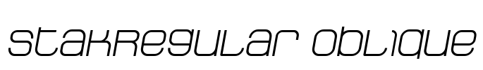 StakRegular Oblique Font Image