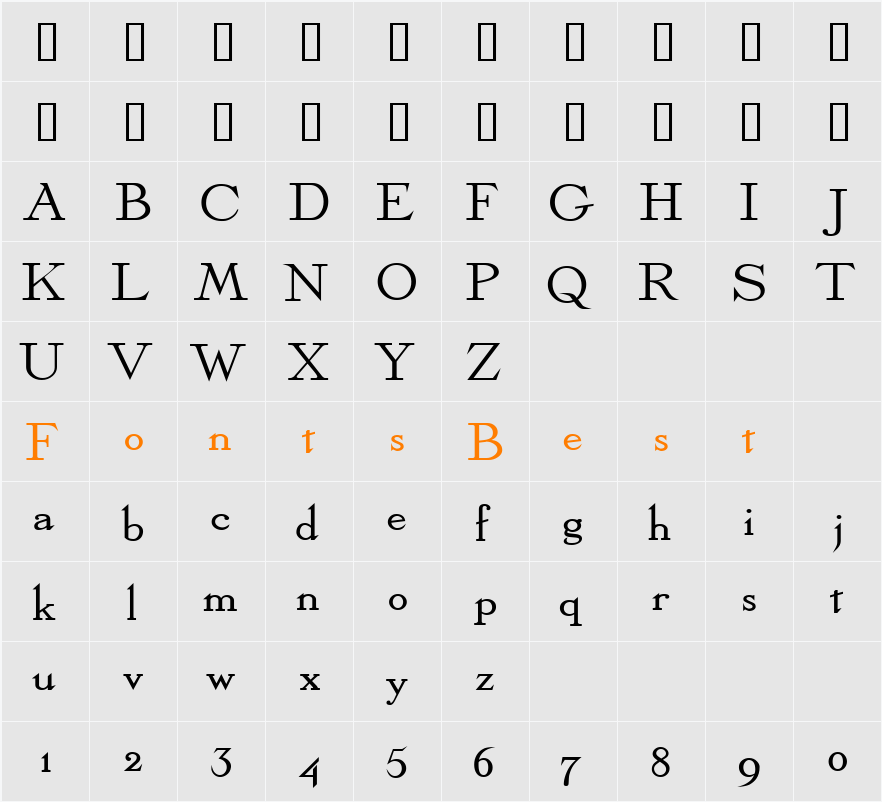 Olympus-Extended Character Map