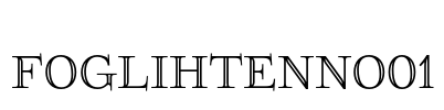FoglihtenNo01 Font Image
