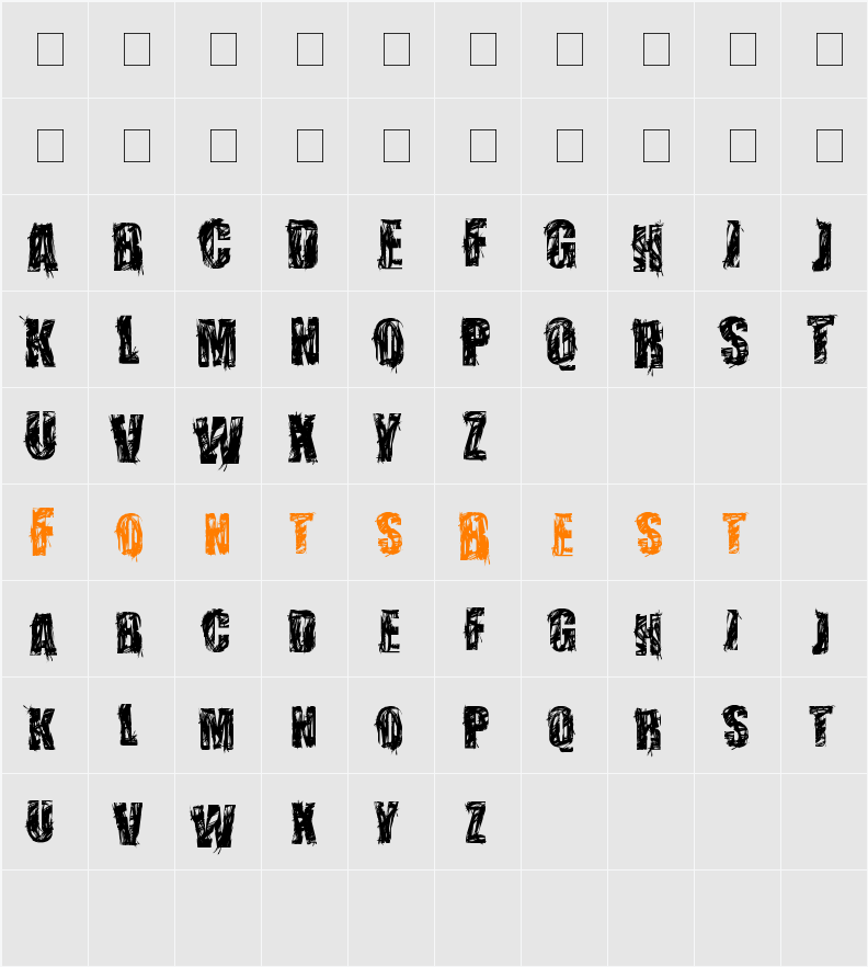 stressberat distort Character Map