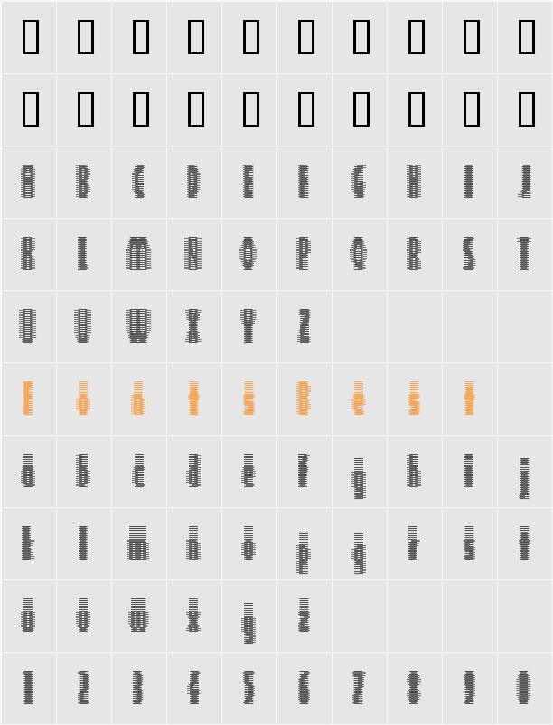 Deeter Character Map
