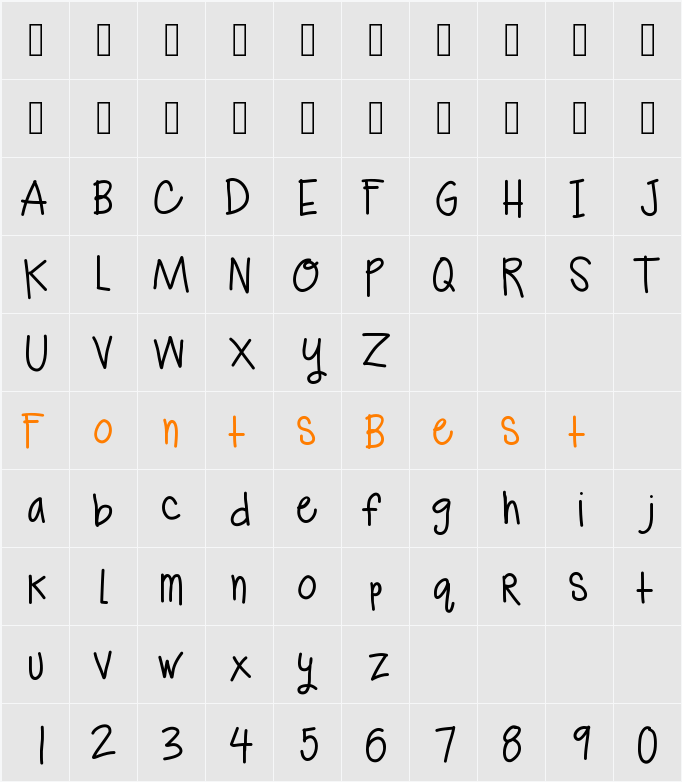 KBTrueBeliever Character Map