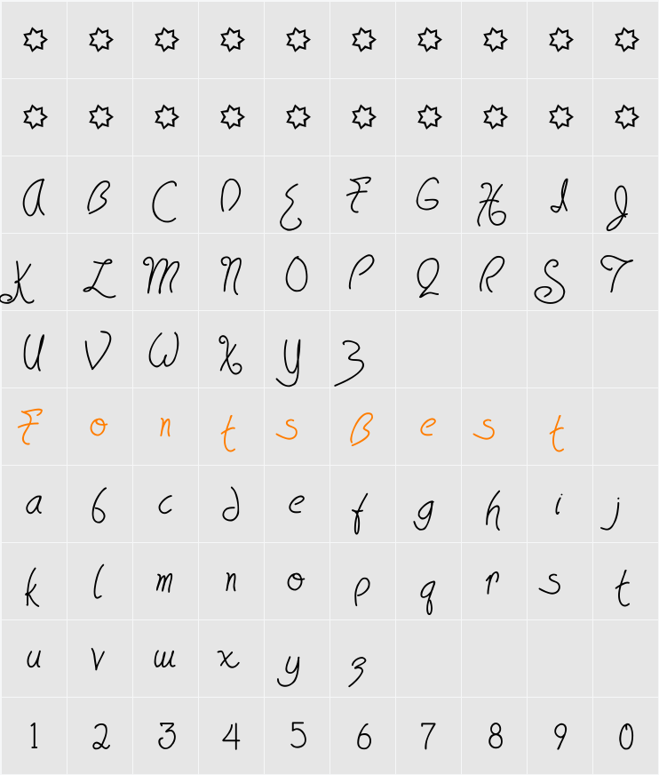 HavingWrit Character Map