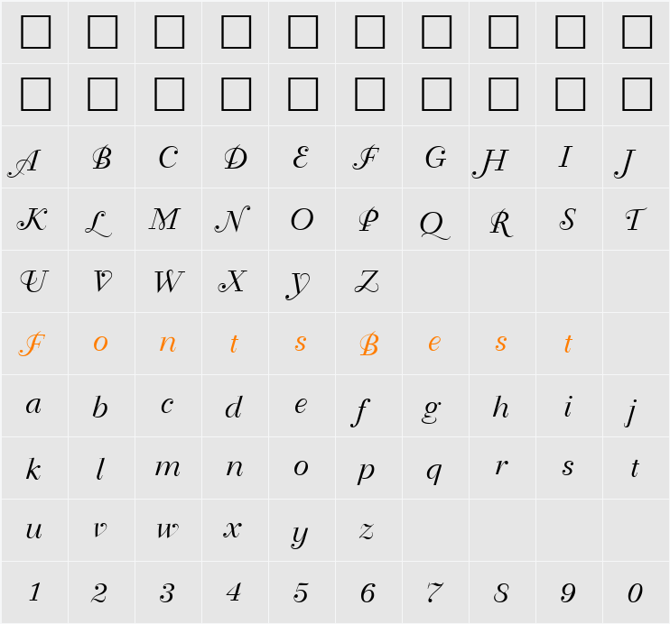 PSL-ChalalaiClassic Character Map