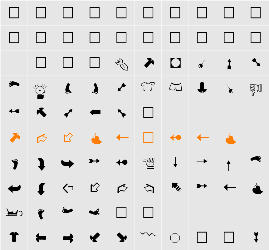 FZ DING 42 Character Map