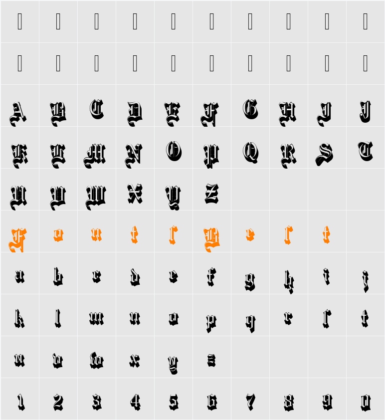 MariageDSh1 Character Map