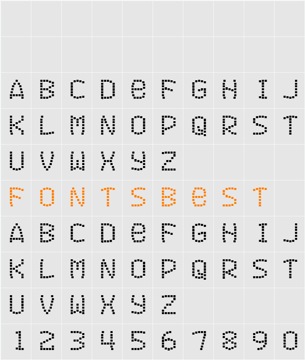 Exit font (for a film) Character Map