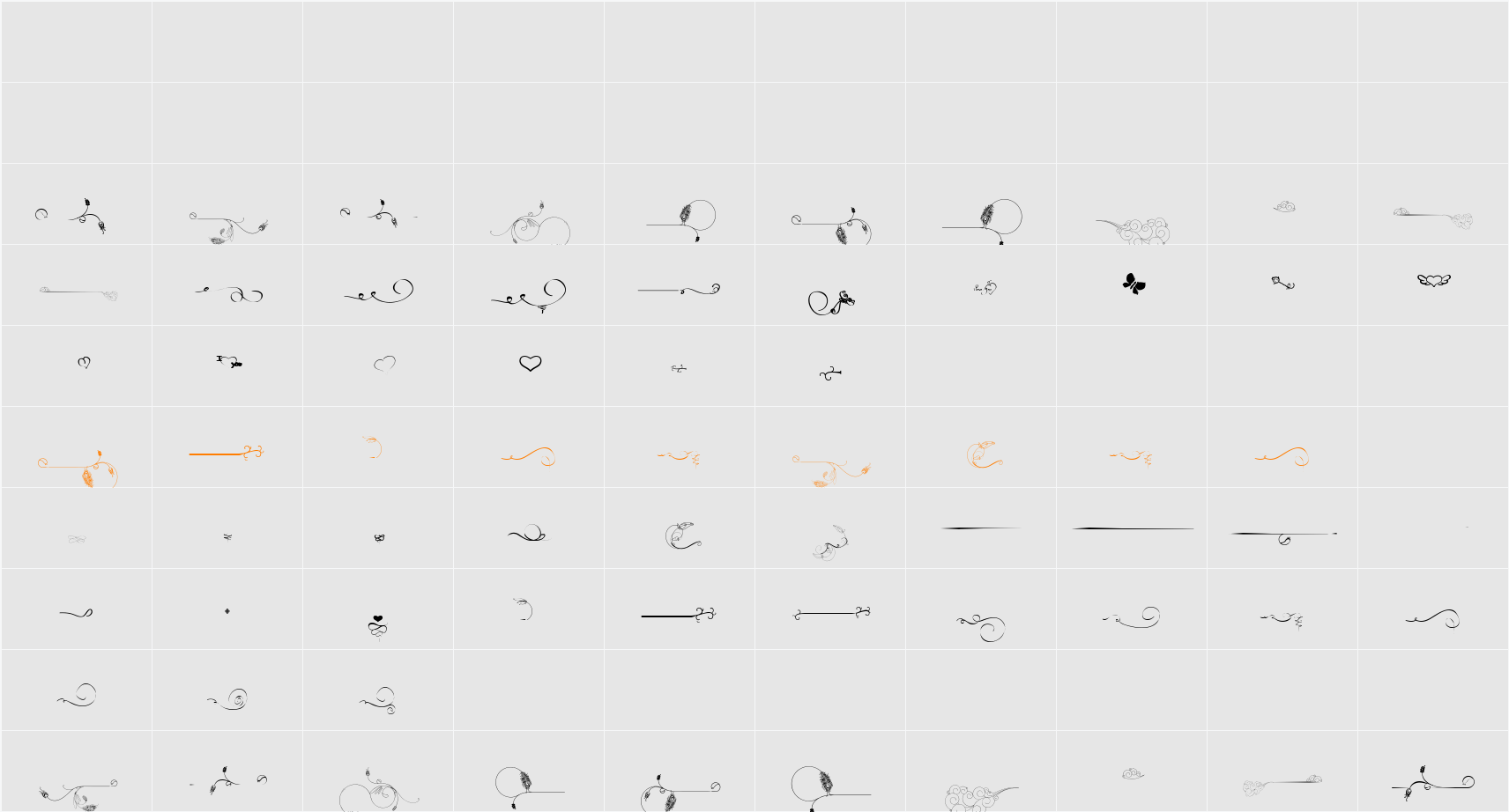 Ornamind Character Map