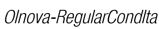 Olnova-RegularCondIta Font Image