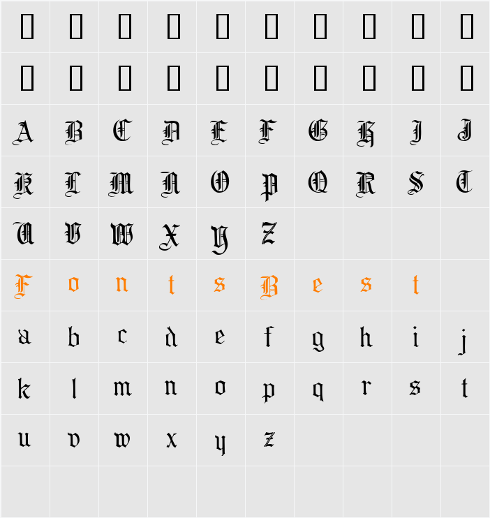 Collins OE Demo Character Map